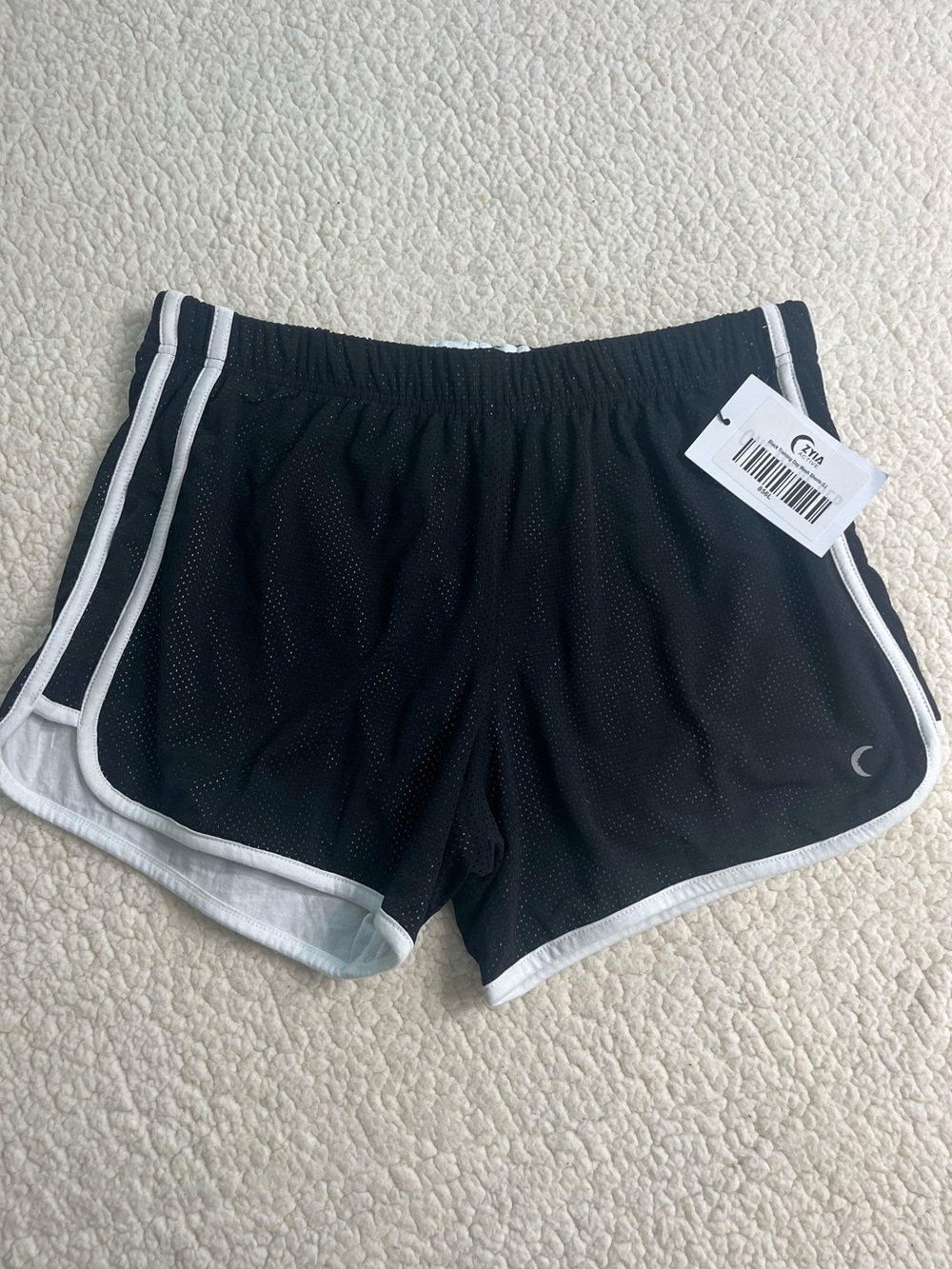 ZYIA Active Black Mesh Athletic Running Shorts Women’s Large NWT
